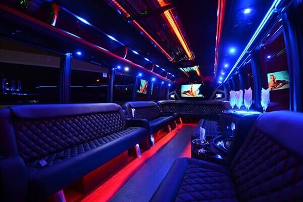 rancho-cordova-ca 40 passenger party bus rental interior