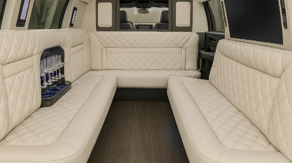 Interior of Dodge Challenger Limo Rental in Union